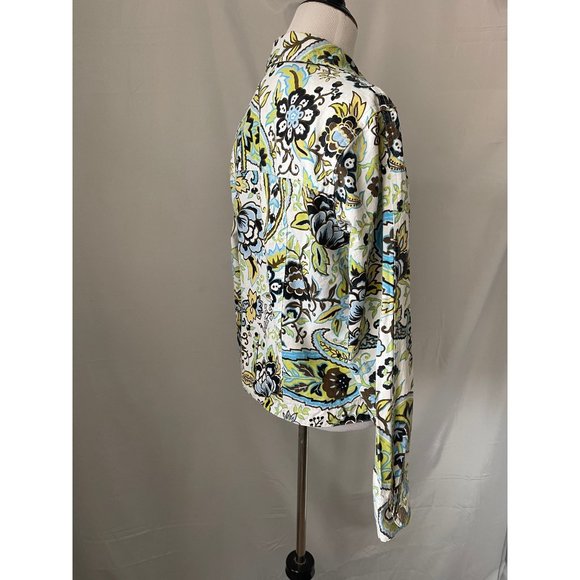 Coldwater Creek White Paisley Print Long Sleeve Jean Jacket - Picture 6 of 13